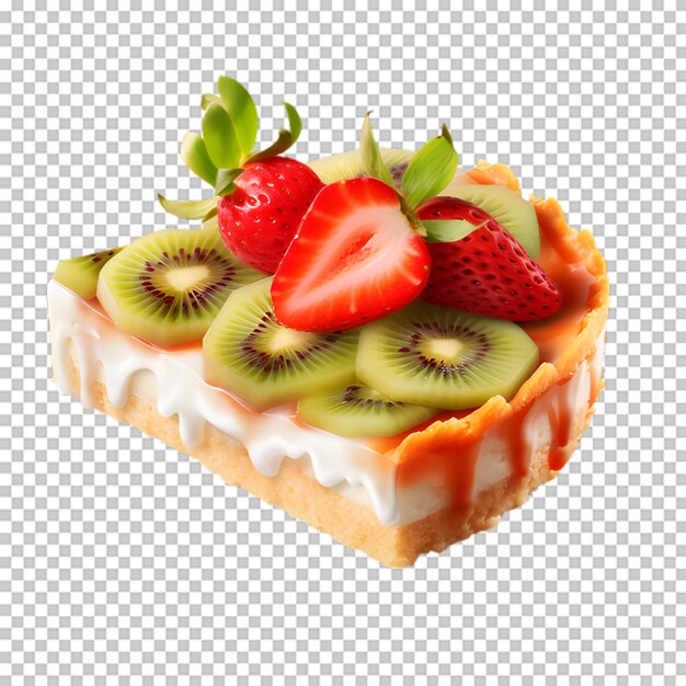 PSD delicioso pastel de fresa y kiwi aislado en un fondo transparente