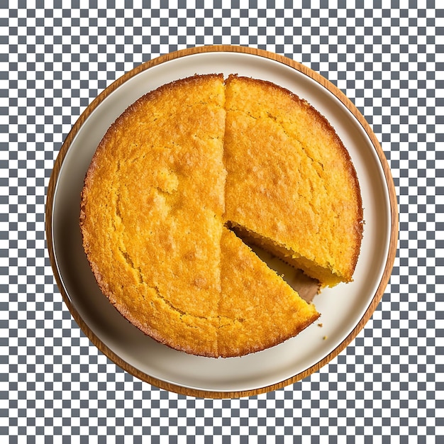 Un delicioso pastel de leche horneado aislado en un terreno transparente