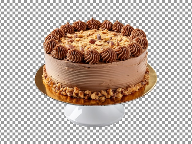 PSD delicioso pastel de moka aislado sobre fondo transparente