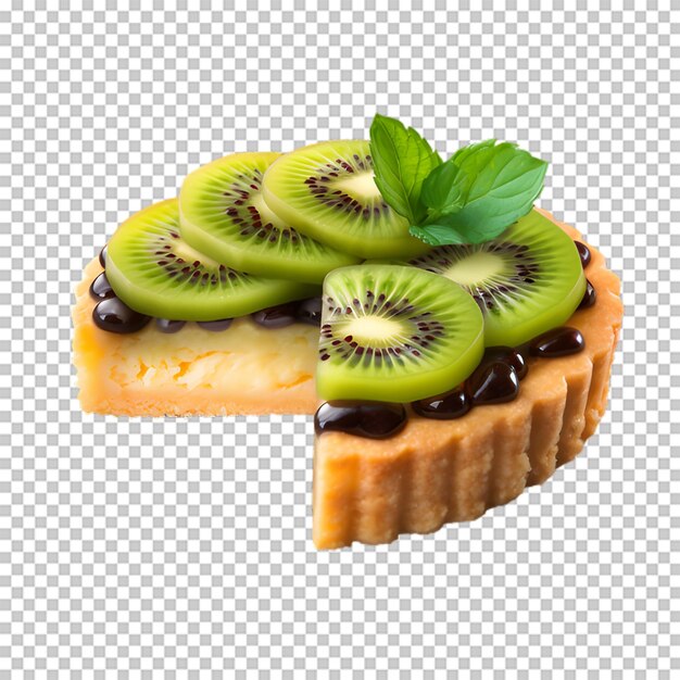 PSD delicioso pastel de moras y kiwi aislado sobre fondo transparente