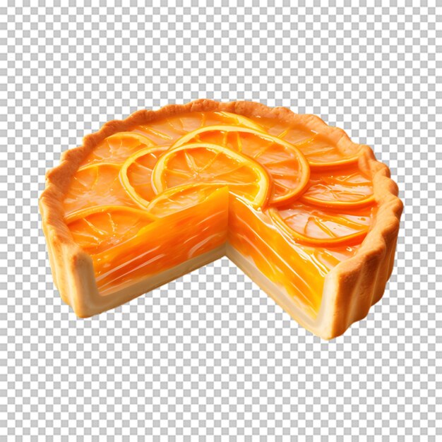 Delicioso pastel de naranja aislado en un fondo transparente