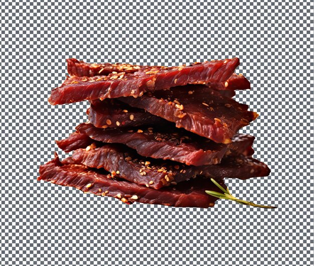 Delicioso picante jerky isolado em fundo transparente