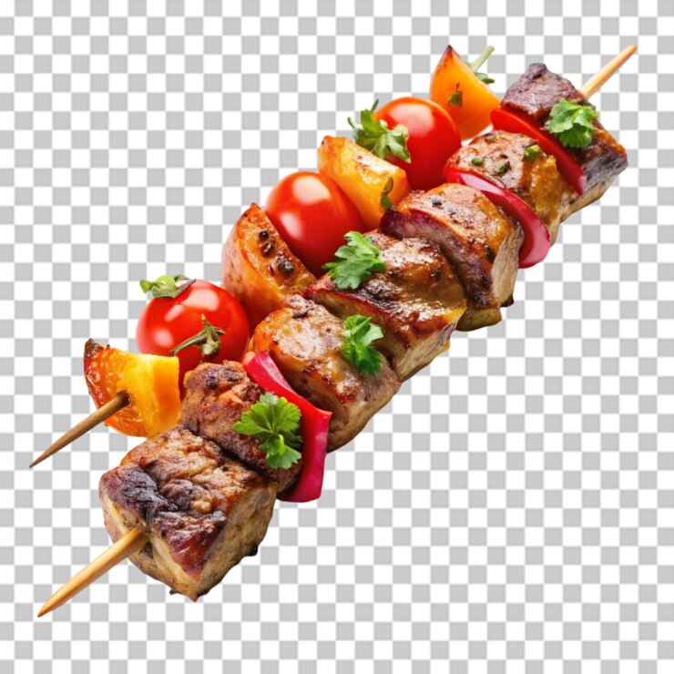 PSD delicioso pinchazo de búfalo a la parrilla sobre un fondo transparente