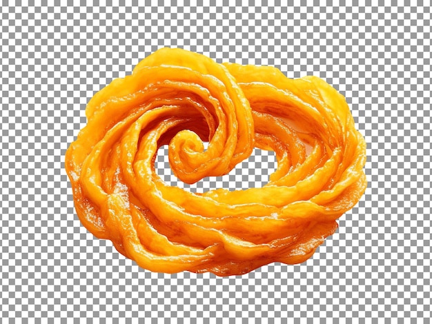 PSD delicioso plato de jalebi dulce aislado sobre fondo transparente