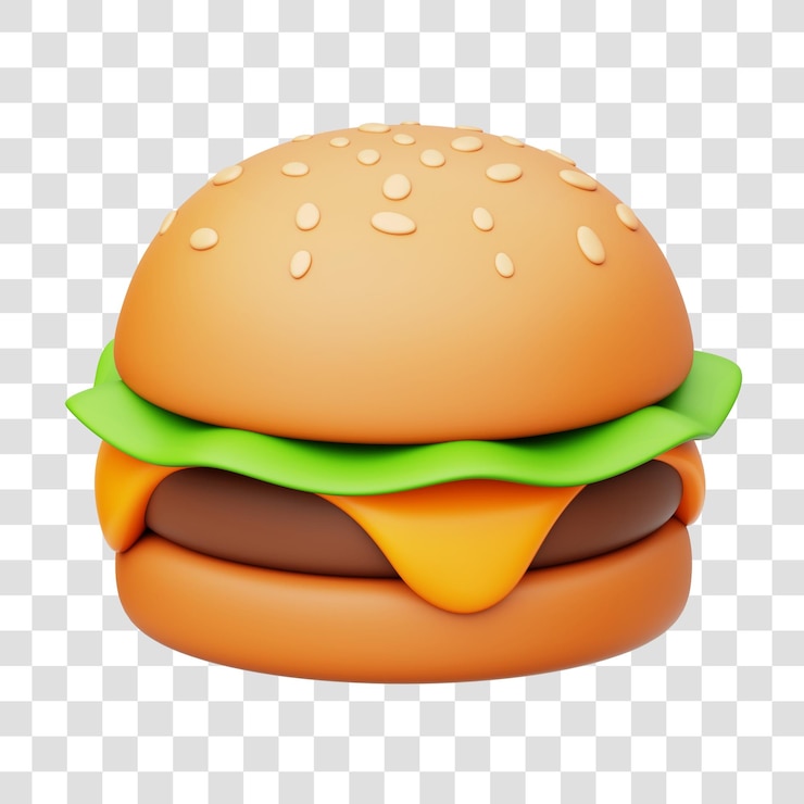PSD delicioso queso derretido sobrecarga de hamburguesa icono 3d aislado fondo transparente
