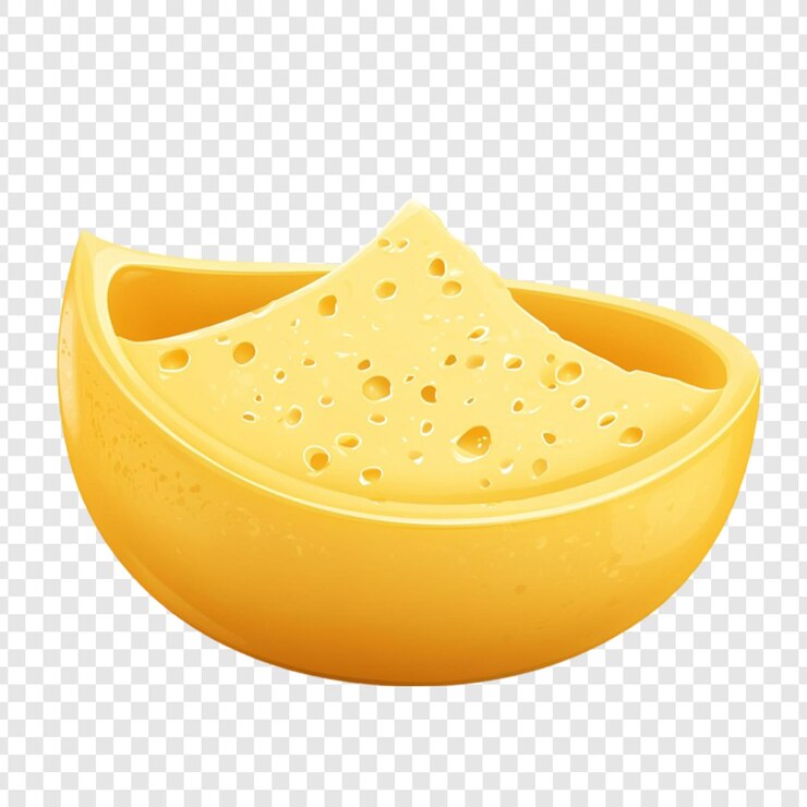 PSD delicioso queso suizo en un cuenco yummy producto lácteo