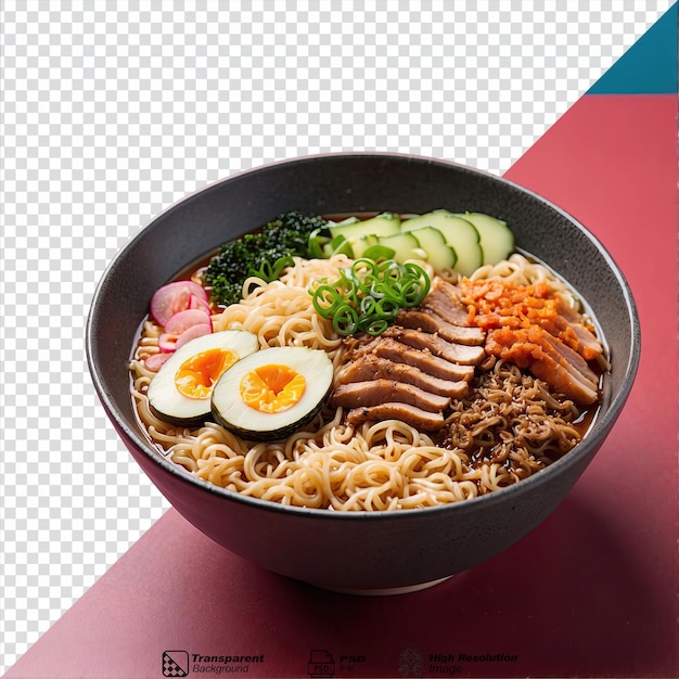 PSD delicioso ramen aislado en un fondo transparente