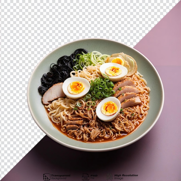 PSD delicioso ramen aislado en un fondo transparente