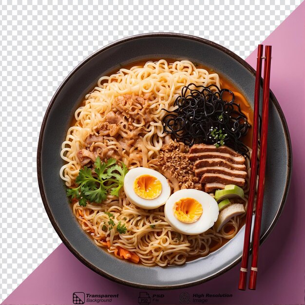 PSD delicioso ramen isolado em fundo transparente