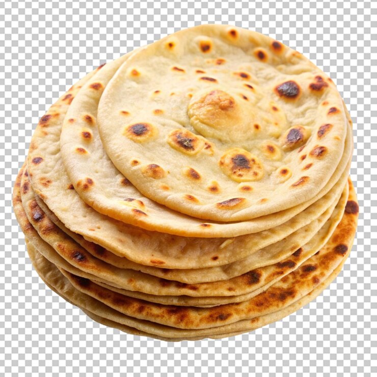 PSD el delicioso roti indio sobre un fondo transparente