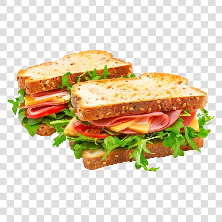 PSD delicioso sándwich de queso de jamón fresco