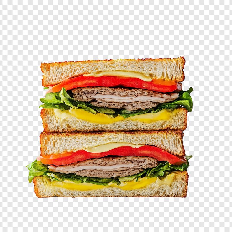 PSD delicioso sándwich de queso a la parrilla con lechuga de tomate y carne