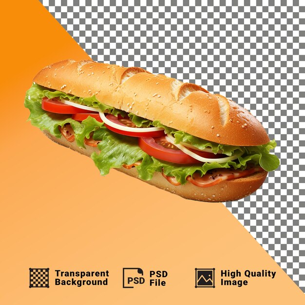 PSD delicioso sándwich con tomates y lechuga aislado en un fondo transparente psd