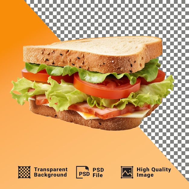 PSD delicioso sándwich con tomates y lechuga aislado en un fondo transparente psd