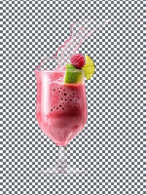 Delicioso smoothie de framboesa e limão isolado em fundo transparente