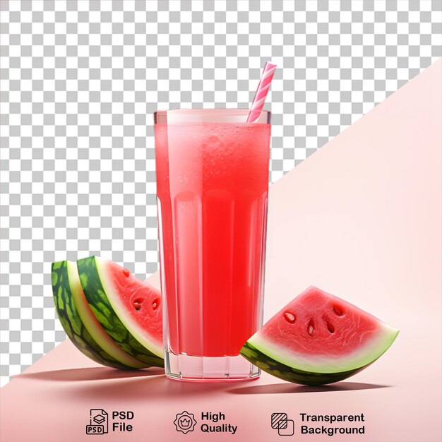 PSD delicioso smoothie de melancia isolado em fundo transparente inclui arquivo png