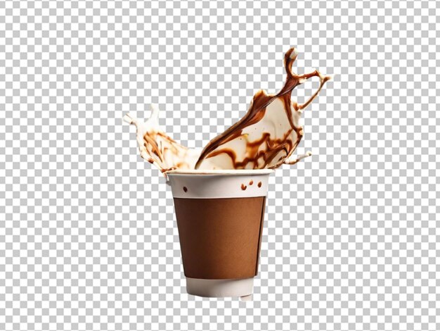 PSD delicioso sundae de chocolate isolado em fundo transparente