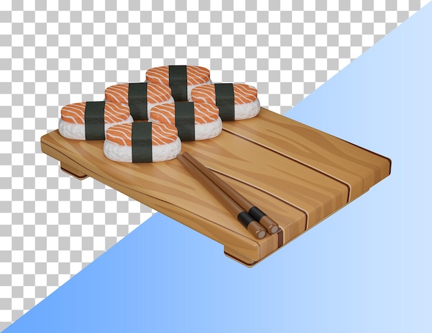 Delicioso sushi icono 3d. Representación 3d PSD