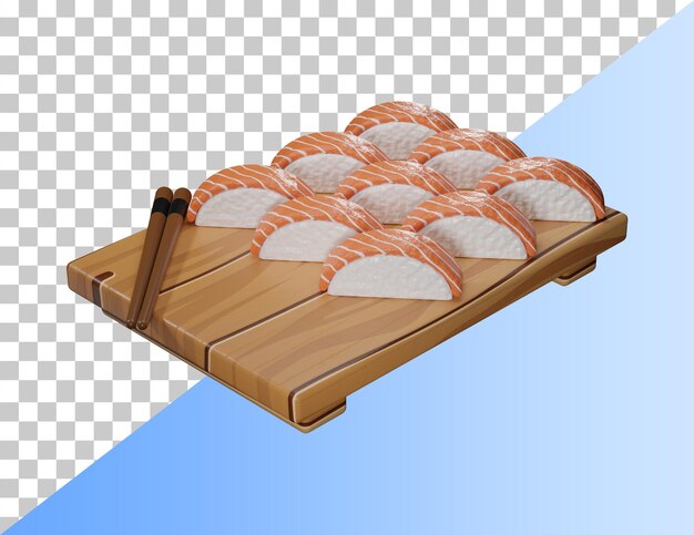 PSD delicioso sushi icono 3d. representación 3d psd