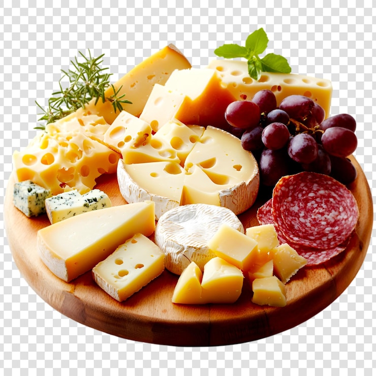 PSD delicioso tablero de queso con salami y uvas un aperitivo gourmet