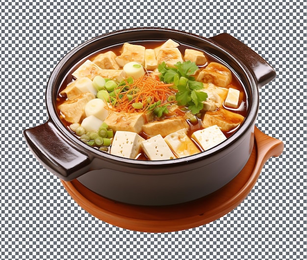 PSD delicioso tofu hot pot um japonês isolado em fundo transparente