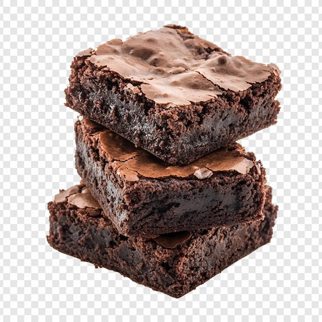 Deliciosos brownies apilados cerca del postre