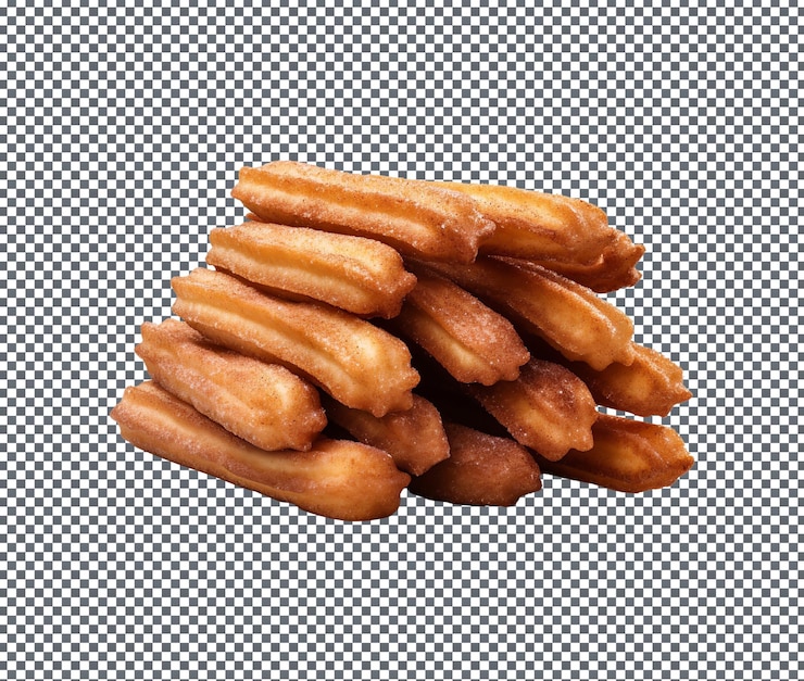 PSD los deliciosos y deliciosos churros fried aislados sobre un fondo transparente