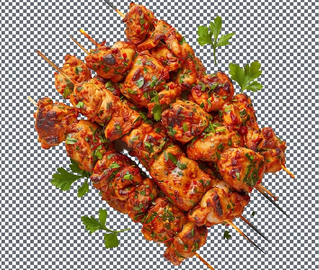 PSD deliciosos dinde turkey skewers isolados em fundo transparente