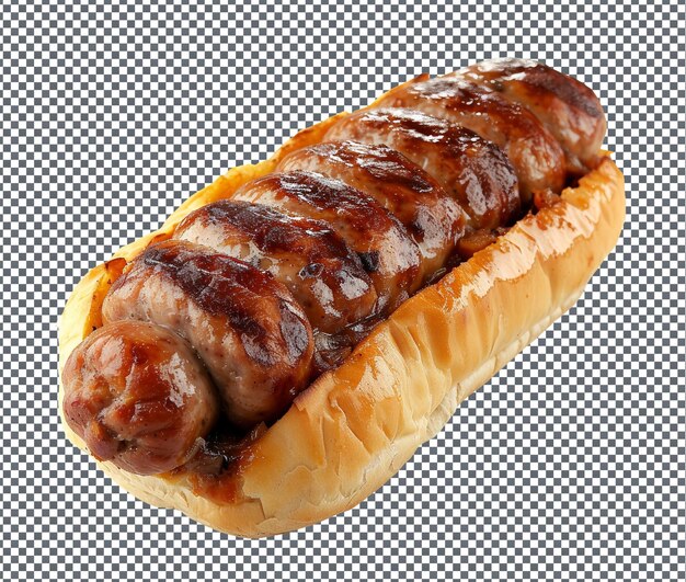 PSD deliciosos e crocantes boerewors rolls salsicha grelhada isolada em fundo transparente