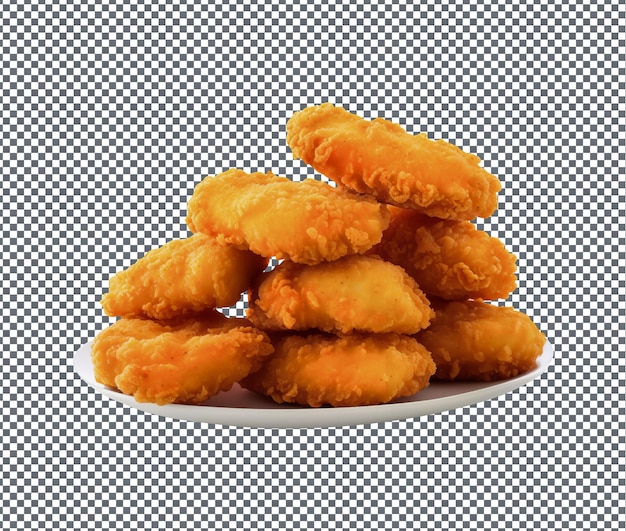 deliciosos e deliciosos nuggets de frango isolados em fundo transparente