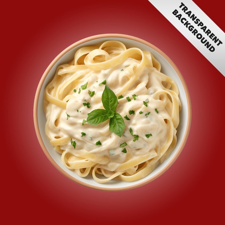 PSD deliciosos fettucini alfredo con guarnición