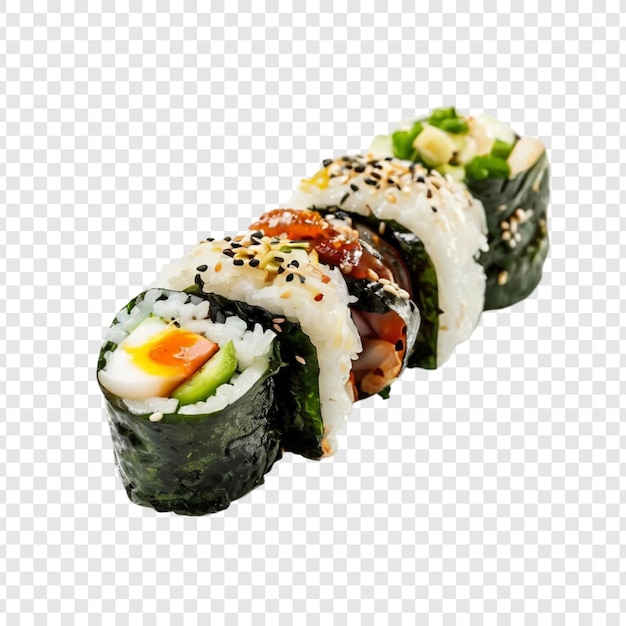 Deliciosos Kimbap Sushi Rolls Algas, Arroz, Ovos e Mariscos