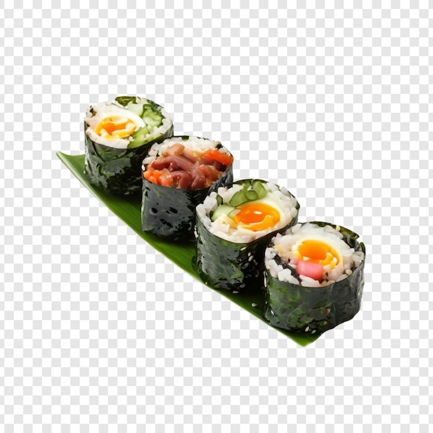 Deliciosos Kimbap Sushi Rolls Algas, Arroz, Ovos e Mariscos