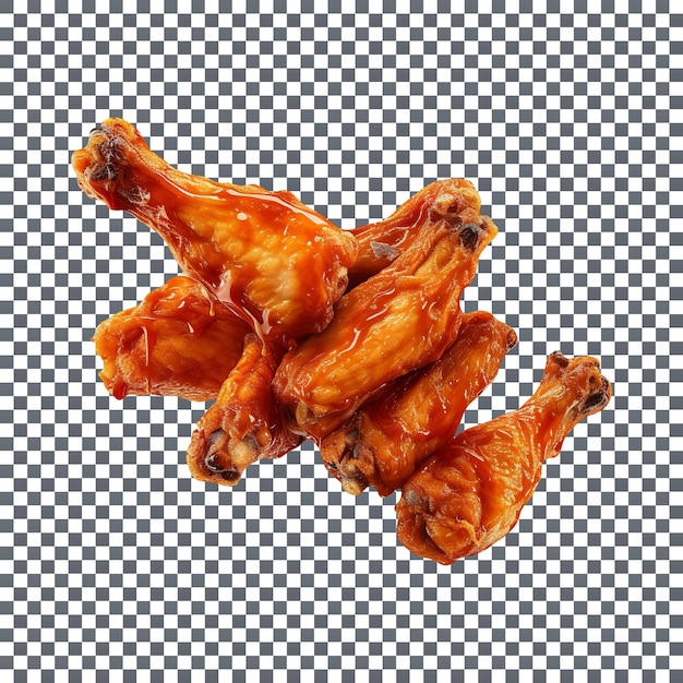 PSD deliciosos pedaços de frango frito crocante isolados em fundo transparente