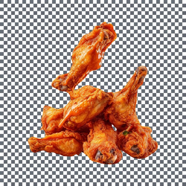 Deliciosos pedaços de frango frito crocante isolados em fundo transparente