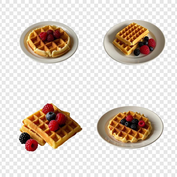 PSD deliciosos waffles con bayas