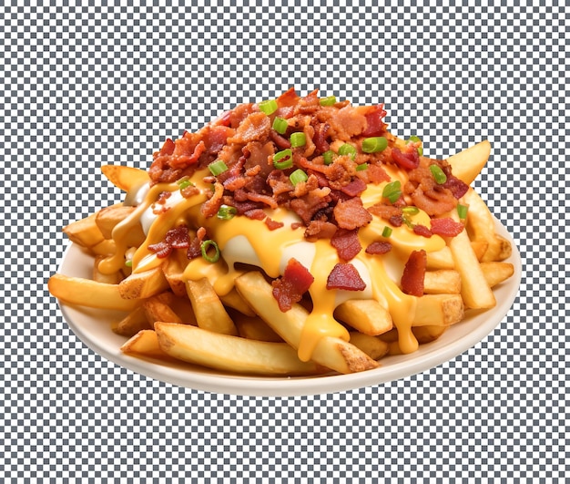 Delicious Bacon Cheese Fries isolé sur un fond transparent