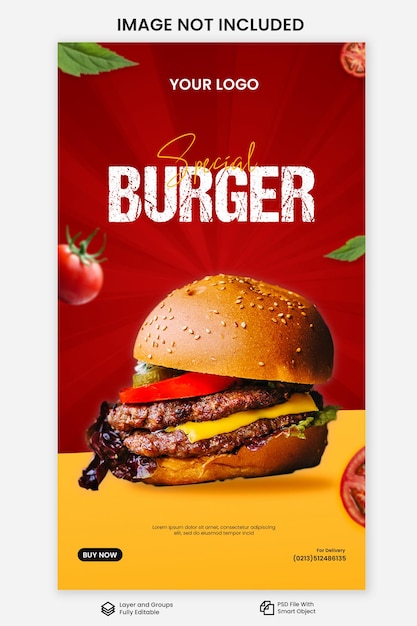 Delicious Burger Social Media Post Template