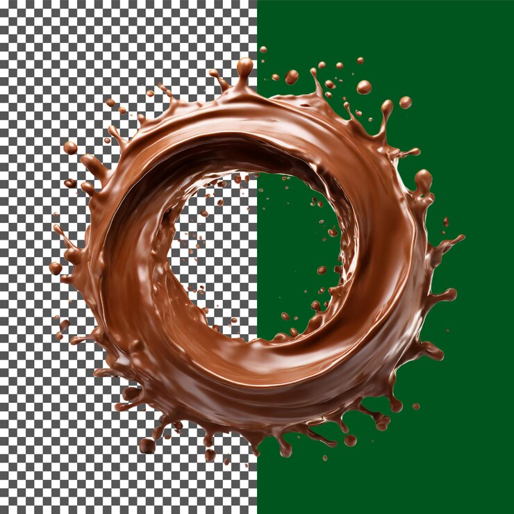 PSD delicious chocolate splash perfecto para la publicidad y la marca en fondo transparente png psd