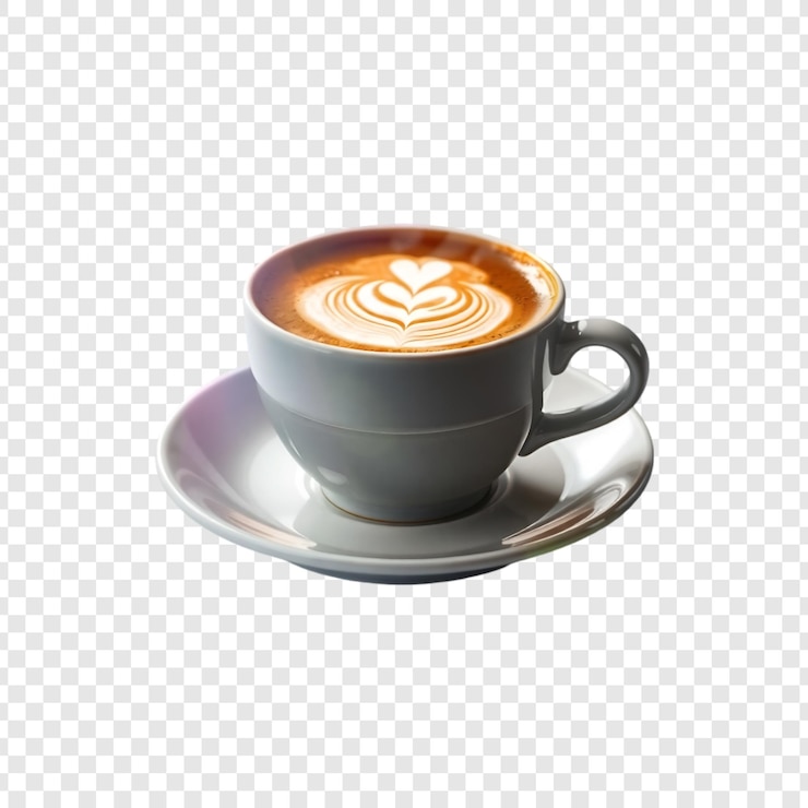 Delicious Coffee Latte Art Heart Design and Creamy Foam