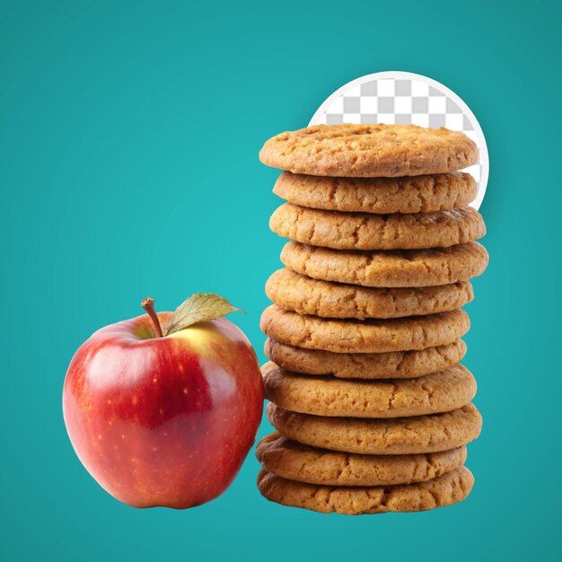 PSD delicious cookies arrangement and apple