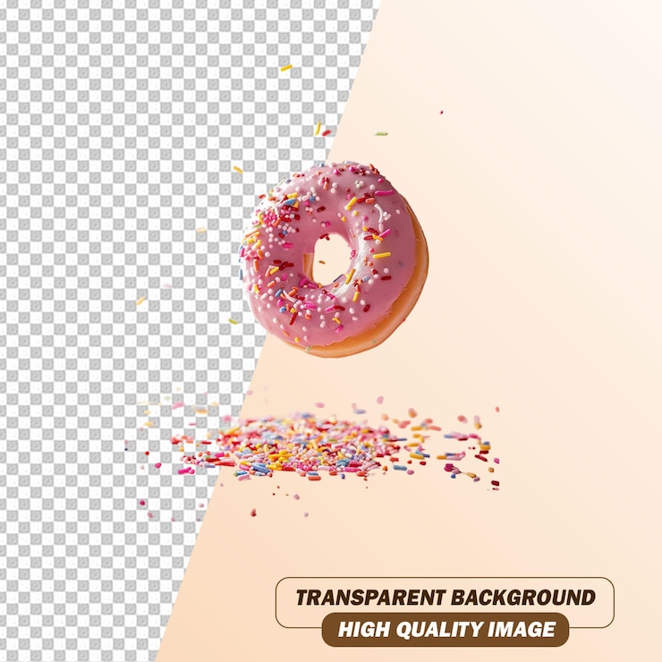 PSD delicious donut en el archivo psd de fondo transparente