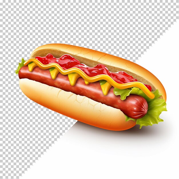 PSD delicious hotdog auf durchsichtigem hintergrund