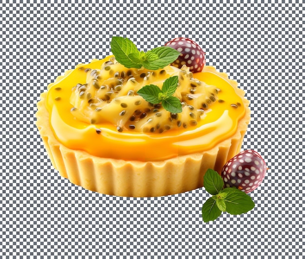 Delicious Passion Fruit tart isolata su sfondo trasparente