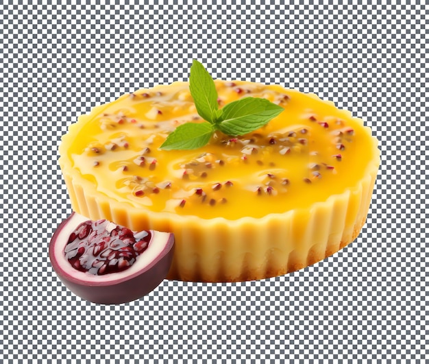 PSD delicious passionsfrucht-tarte isoliert auf durchsichtigem hintergrund