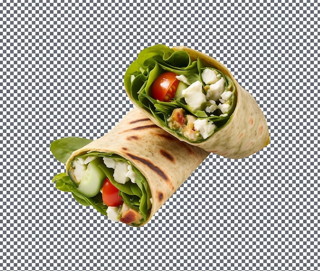Delicious Spinach and Feta Salad Wrap isoliert auf durchsichtigem Hintergrund