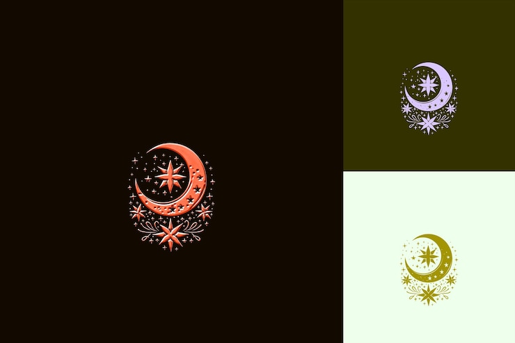 PSD delicious starfruit mark logo con estrellas decorativas y un cr diseños vectoriales creativos y minimalistas