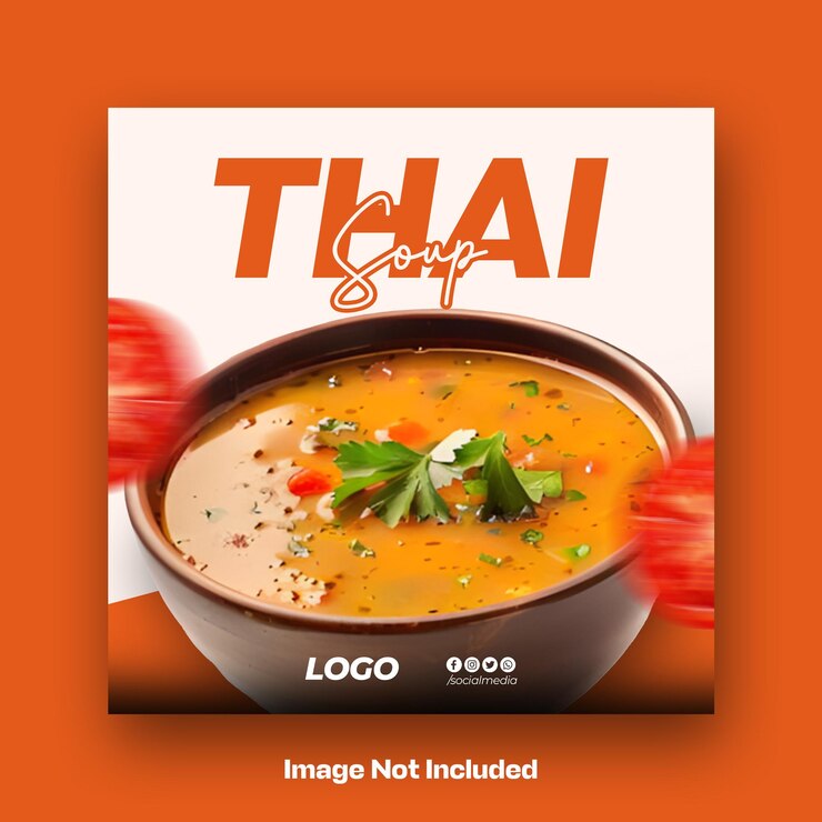 Delicious Thai Soup Bowl for Social Media