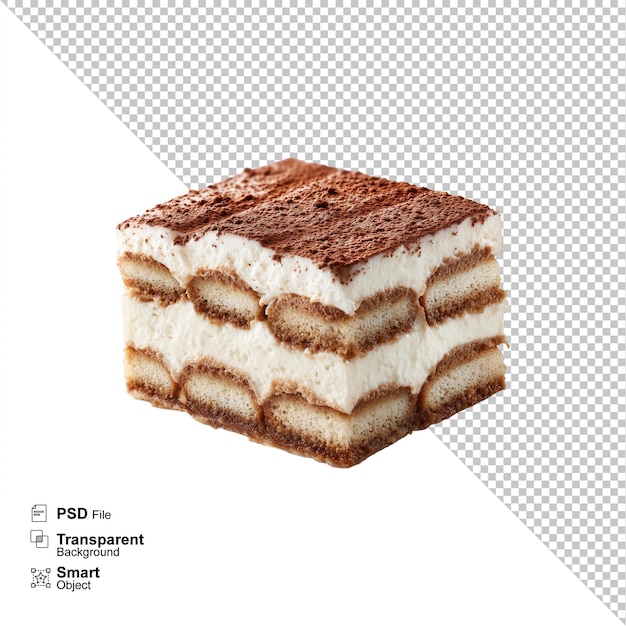 Delicious Tiramisu Slice on a Transparent Background
