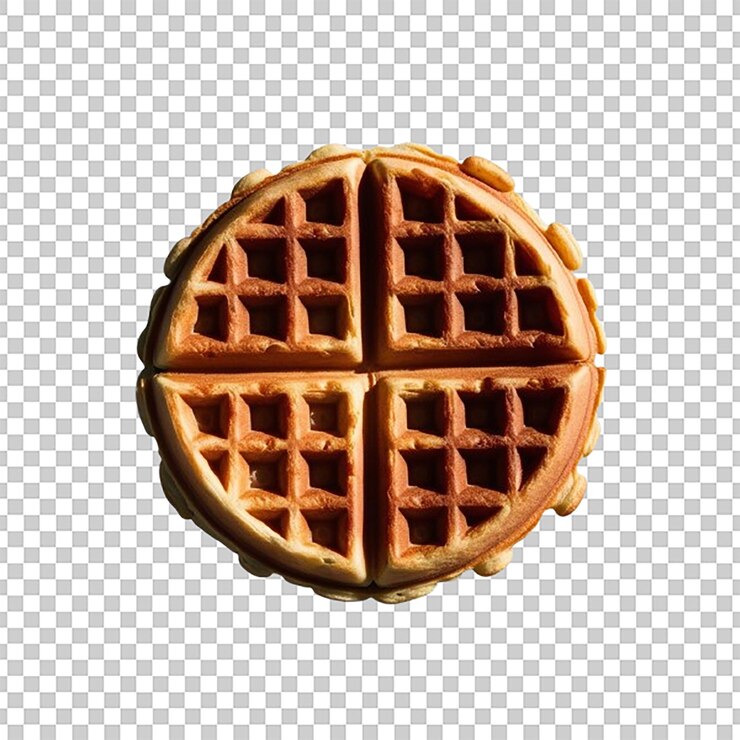 PSD delicious waffles png aislado en un fondo transparente para el diseño y las recetas de alimentos